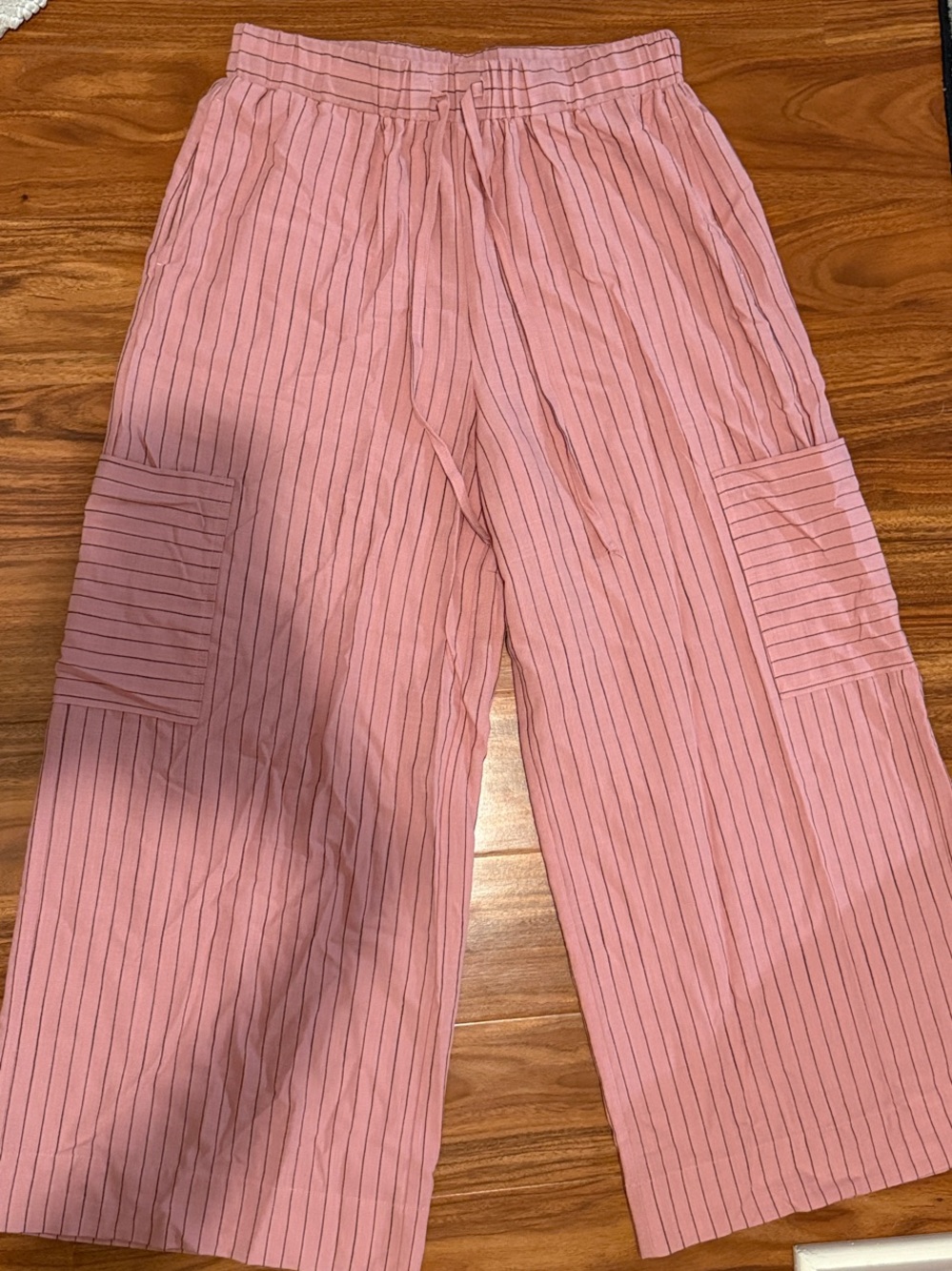 HALARA Pink Striped Wide-Leg Cargo Pants